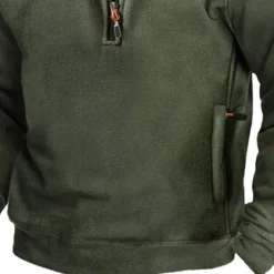 Online OUKU Men's Sweatshirt Quarter Zip Sweatshirt Half Zip Plain Zip Up Sports & Outdoor Daily Holiday Polyester Streetwear Basic Casual Spring Fall Clothing Apparel Hoodies Sweatshirts Long Sleeve Army Green