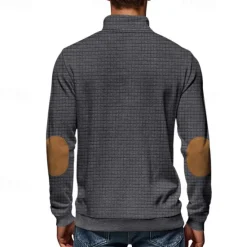 Hot OUKU Men's Sweatshirt Quarter Zip Sweatshirt Black White Navy Blue Light Grey Dark Gray Half Zip Color Block Ribbed Front Pocket Textured Sports & Outdoor Daily Holiday Polyester Streetwear Basic Casual