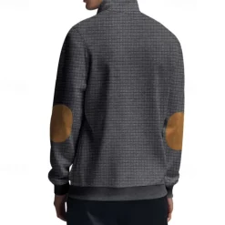 Hot OUKU Men's Sweatshirt Quarter Zip Sweatshirt Black White Navy Blue Light Grey Dark Gray Half Zip Color Block Ribbed Front Pocket Textured Sports & Outdoor Daily Holiday Polyester Streetwear Basic Casual