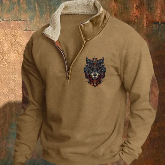 Outlet OUKU Men's Sweatshirt Quarter Zip Sweatshirt Black Navy Blue Khaki Gray Half Zip Plain Sports & Outdoor Daily Holiday Streetwear Cool Retro Winter Spring & Fall Clothing Apparel Hoodies Sweatshirts
