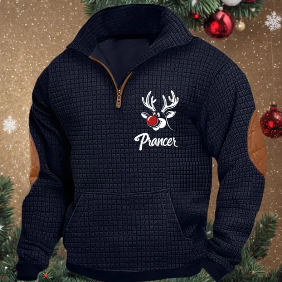 Sale OUKU Men's Sweatshirt Quarter Zip Sweatshirt Black White Navy Blue Khaki Light Grey Half Zip Plain Christmas Sports & Outdoor Daily Christmas Streetwear Cool Winter Spring & Fall Clothing Apparel Hoodies