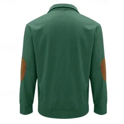 Discount OUKU Men's Sweatshirt Quarter Zip Sweatshirt Black White Navy Blue Green Half Zip Color Block Tree Sports & Outdoor Daily Holiday Polyester Corduroy Streetwear Basic Casual Fall & Winter Clothing Apparel