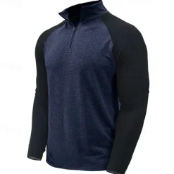 New OUKU Men's Sweatshirt Quarter Zip Sweatshirt White Red Royal Blue Blue Green Half Zip Color Block Patchwork Sports & Outdoor Daily Holiday Streetwear Basic Casual Spring & Fall Clothing Apparel Hoodies