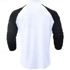 New OUKU Men's Sweatshirt Quarter Zip Sweatshirt White Red Royal Blue Blue Green Half Zip Color Block Patchwork Sports & Outdoor Daily Holiday Streetwear Basic Casual Spring & Fall Clothing Apparel Hoodies