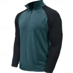New OUKU Men's Sweatshirt Quarter Zip Sweatshirt White Red Royal Blue Blue Green Half Zip Color Block Patchwork Sports & Outdoor Daily Holiday Streetwear Basic Casual Spring & Fall Clothing Apparel Hoodies