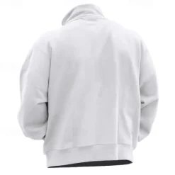 Sale OUKU Men's Sweatshirt Quarter Zip Sweatshirt Apricot Black White Wine Red Half Zip Plain Sports & Outdoor Daily Holiday Polyester Streetwear Basic Casual Fall & Winter Clothing Apparel Hoodies Sweatshirts