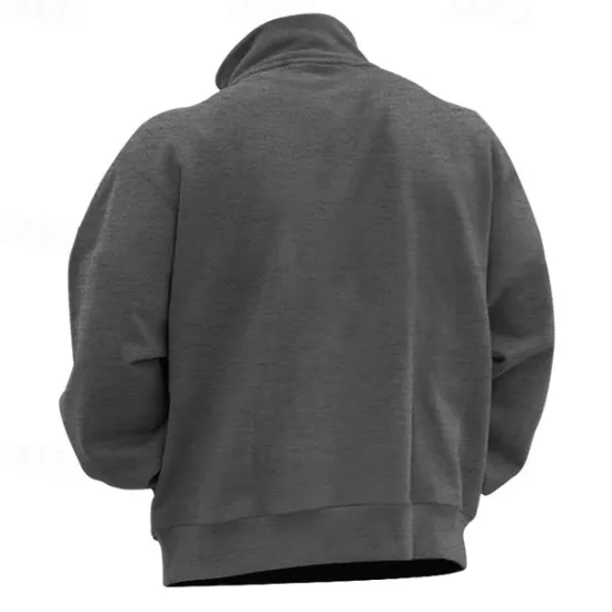 Sale OUKU Men's Sweatshirt Quarter Zip Sweatshirt Apricot Black White Wine Red Half Zip Plain Sports & Outdoor Daily Holiday Polyester Streetwear Basic Casual Fall & Winter Clothing Apparel Hoodies Sweatshirts