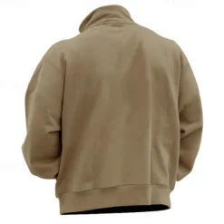 Sale OUKU Men's Sweatshirt Quarter Zip Sweatshirt Apricot Black White Wine Red Half Zip Plain Sports & Outdoor Daily Holiday Polyester Streetwear Basic Casual Fall & Winter Clothing Apparel Hoodies Sweatshirts