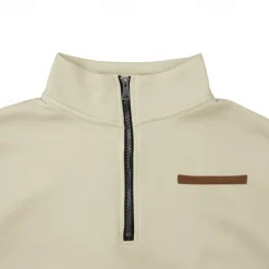 Sale OUKU Men's Sweatshirt Quarter Zip Sweatshirt Apricot Black White Wine Red Half Zip Plain Sports & Outdoor Daily Holiday Polyester Streetwear Basic Casual Fall & Winter Clothing Apparel Hoodies Sweatshirts