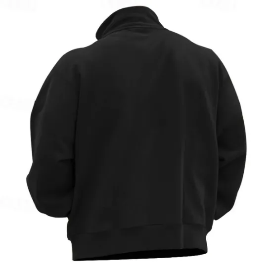 Sale OUKU Men's Sweatshirt Quarter Zip Sweatshirt Apricot Black White Wine Red Half Zip Plain Sports & Outdoor Daily Holiday Polyester Streetwear Basic Casual Fall & Winter Clothing Apparel Hoodies Sweatshirts