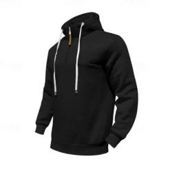 New OUKU Men's Sweatshirt Quarter Zip Sweatshirt Apricot Black White Wine Navy Blue Half Zip Plain Drawstring Sports & Outdoor Daily Holiday Polyester Streetwear Basic Casual Spring & Fall Clothing Apparel
