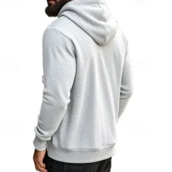 New OUKU Men's Sweatshirt Quarter Zip Sweatshirt Apricot Black White Wine Navy Blue Half Zip Plain Drawstring Sports & Outdoor Daily Holiday Polyester Streetwear Basic Casual Spring & Fall Clothing Apparel