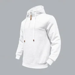 New OUKU Men's Sweatshirt Quarter Zip Sweatshirt Apricot Black White Wine Navy Blue Half Zip Plain Drawstring Sports & Outdoor Daily Holiday Polyester Streetwear Basic Casual Spring & Fall Clothing Apparel