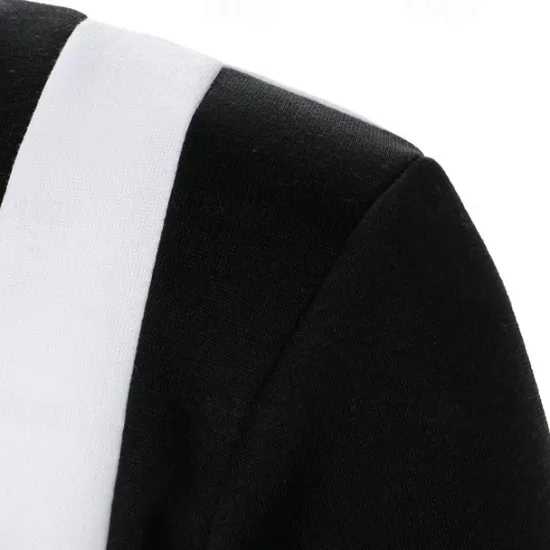 New OUKU Men's Sweatshirt Zip Up Hoodie Full Zip Sweatshirt Black White Wine Navy Blue Khaki Standing Collar Color Block Zip Up Patchwork Sports & Outdoor Daily Holiday Polyester Streetwear Basic Casual