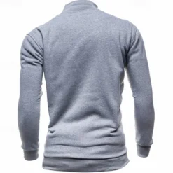 Outlet OUKU Men's Sweatshirt Zip Up Hoodie Full Zip Sweatshirt Black Wine Army Green Navy Blue Light Grey Standing Collar Plain Zip Up Sports & Outdoor Daily Holiday Polyester Streetwear Basic Casual Spring