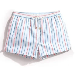 Online OUKU Men's Swim Shorts Board Shorts Swim Trunks Summer Shorts Pocket Drawstring with Mesh lining Stripe Comfort Breathable Short Casual Daily Holiday Hawaiian Classic Style Black 1# Black Inelastic