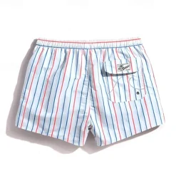 Online OUKU Men's Swim Shorts Board Shorts Swim Trunks Summer Shorts Pocket Drawstring with Mesh lining Stripe Comfort Breathable Short Casual Daily Holiday Hawaiian Classic Style Black 1# Black Inelastic