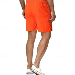 New OUKU Men's Swim Shorts Shorts Summer Shorts Casual Shorts Pocket Drawstring Elastic Waist Plain Comfort Breathable Short Outdoor Vacation Sport Casual Black White
