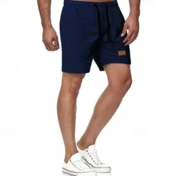 New OUKU Men's Swim Shorts Shorts Summer Shorts Casual Shorts Pocket Drawstring Elastic Waist Plain Comfort Breathable Short Outdoor Vacation Sport Casual Black White