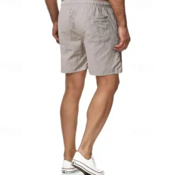New OUKU Men's Swim Shorts Shorts Summer Shorts Casual Shorts Pocket Drawstring Elastic Waist Plain Comfort Breathable Short Outdoor Vacation Sport Casual Black White
