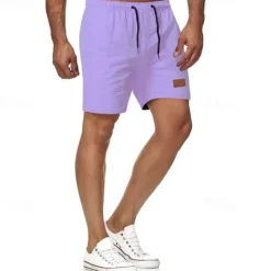 New OUKU Men's Swim Shorts Shorts Summer Shorts Casual Shorts Pocket Drawstring Elastic Waist Plain Comfort Breathable Short Outdoor Vacation Sport Casual Black White