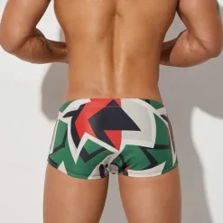 Discount OUKU Men's Swim Shorts Swim Briefs Daily Wear Vacation Summer Beach Swimming Quick Dry Soft Comfortable Drawstring Elastic Waist Color Block Short Gymnatics Casual Activewear Low Waist Green