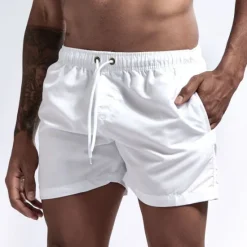 New OUKU Men's Swim Shorts Swim Trunks Quick Dry Board Shorts Bathing Suit Breathable Drawstring With Pockets - Swimming Surfing Beach Water Sports Solid Colored Spring Summer