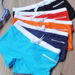 Hot OUKU Men's Swim Shorts Swim Trunks Quick Dry with Mesh Lining Board Shorts Drawstring Zipper Pocket Breathable Bottoms - Swimming Surfing Beach Water Sports Solid Colored Spring Summer