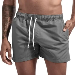 Clearance OUKU Men's Swim Shorts Swim Trunks Quick Dry Board Shorts Bathing Suit Breathable Drawstring With Pockets - Swimming Surfing Beach Water Sports Solid Colored Spring Summer