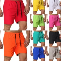 Clearance OUKU Men's Swim Shorts Swim Trunks Board Shorts Beach Shorts Running Shorts Drawstring Elastic Waist Plain Print Quick Dry Outdoor Short Casual Beach Cotton Blend Shorts Casual / Sporty Green Black