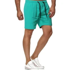 Clearance OUKU Men's Swim Shorts Swim Trunks Board Shorts Beach Shorts Running Shorts Drawstring Elastic Waist Plain Print Quick Dry Outdoor Short Casual Beach Cotton Blend Shorts Casual / Sporty Green Black