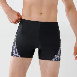 Discount OUKU Men's Swim Trunks Outdoor Daily Beach Breathable Quick Dry Drawstring Elastic Waist Color Block Short Sport Casual Activewear Micro-elastic Black