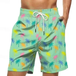 Outlet OUKU Men's Swim Trunks Swim Shorts 4-Way Stretch Fabric Board Shorts Bottoms Drawstring with Pockets Swimming Surfing Beach Water Sports Tropical Printed Summer Spring