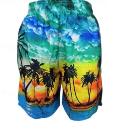 Best OUKU Men's Swim Trunks Swim Shorts Board Shorts Bottoms Drawstring with Pockets Swimming Surfing Beach Water Sports Tropical Printed Summer Spring Green