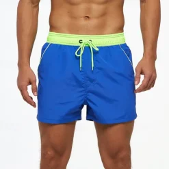 Online OUKU Men's Swim Trunks Swim Shorts Board Shorts Bottoms Drawstring with Pockets Swimming Surfing Beach Water Sports Patchwork Solid Colored Summer Spring