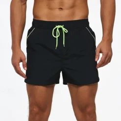 Hot OUKU Men's Swim Trunks Swim Shorts Board Shorts Bottoms Drawstring with Pockets Swimming Surfing Beach Water Sports Patchwork Solid Colored Summer Spring