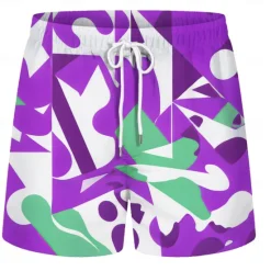 OUKU Men's Swim Trunks Swim Shorts Quick Dry Board Shorts Bathing Suit Drawstring with Pockets Swimming Surfing Beach Water Sports Patchwork Printed Summer Spring Yellow