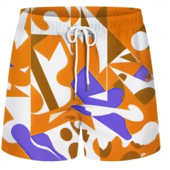 OUKU Men's Swim Trunks Swim Shorts Quick Dry Board Shorts Bathing Suit Drawstring with Pockets Swimming Surfing Beach Water Sports Patchwork Printed Summer Spring Yellow