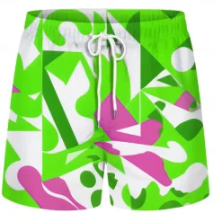 OUKU Men's Swim Trunks Swim Shorts Quick Dry Board Shorts Bathing Suit Drawstring with Pockets Swimming Surfing Beach Water Sports Patchwork Printed Summer Spring Yellow