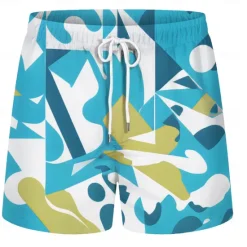 OUKU Men's Swim Trunks Swim Shorts Quick Dry Board Shorts Bathing Suit Drawstring with Pockets Swimming Surfing Beach Water Sports Patchwork Printed Summer Spring Yellow