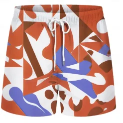 OUKU Men's Swim Trunks Swim Shorts Quick Dry Board Shorts Bathing Suit Drawstring with Pockets Swimming Surfing Beach Water Sports Patchwork Printed Summer Spring Yellow