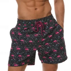 New OUKU Men's Swim Trunks Swim Shorts Board Shorts Bathing Suit Drawstring with Pockets Swimming Surfing Beach Water Sports Printed Summer Spring