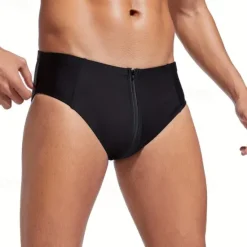 Hot OUKU Men's Swim Trunks Swim Shorts Swimwear Bottoms Swimming Surfing Beach Water Sports Solid Colored Summer Spring Black
