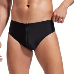Hot OUKU Men's Swim Trunks Swim Shorts Swimwear Bottoms Swimming Surfing Beach Water Sports Solid Colored Summer Spring Black