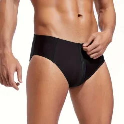 Hot OUKU Men's Swim Trunks Swim Shorts Swimwear Bottoms Swimming Surfing Beach Water Sports Solid Colored Summer Spring Black