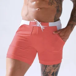 Online OUKU Men's Swim Trunks Swim Shorts Board Shorts Bathing Suit Drawstring Mesh Lining with Pockets Swimming Surfing Beach Water Sports Solid Colored Summer
