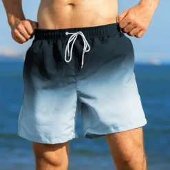 Sale OUKU Men's Swim Trunks Swim Shorts Board Shorts Bathing Suit Drawstring with Pockets Swimming Surfing Beach Water Sports Gradient Summer Spring