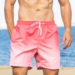 Sale OUKU Men's Swim Trunks Swim Shorts Board Shorts Bathing Suit Drawstring with Pockets Swimming Surfing Beach Water Sports Gradient Summer Spring