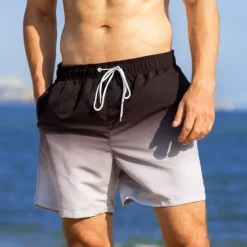 Sale OUKU Men's Swim Trunks Swim Shorts Board Shorts Bathing Suit Drawstring with Pockets Swimming Surfing Beach Water Sports Gradient Summer Spring