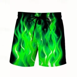 Clearance OUKU Men's Swim Trunks Swim Shorts 4-Way Stretch Fabric Board Shorts Bottoms Drawstring with Pockets Swimming Surfing Beach Water Sports Printed Summer Spring